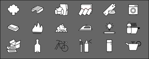 Grafika wektorowa symbole śmieci