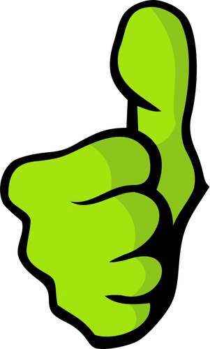 Vector afbeelding van groene vuist duimschroef opwaarts