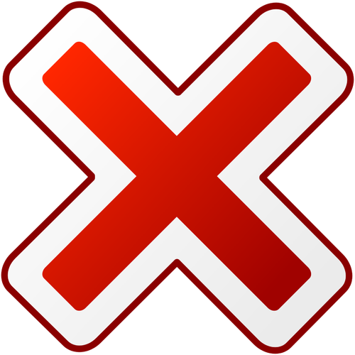 Icono de error redondo rojo ADVERTENCIA vector