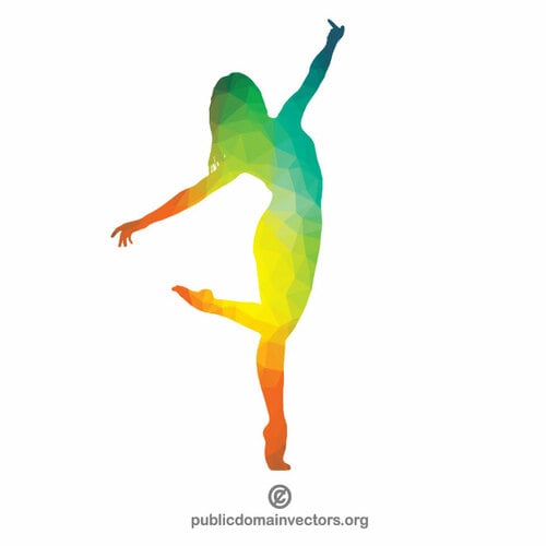 Kadın dans renk siluet