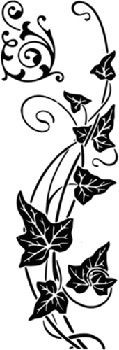 Immagine vettoriale di foglie e steli timbro decorativo