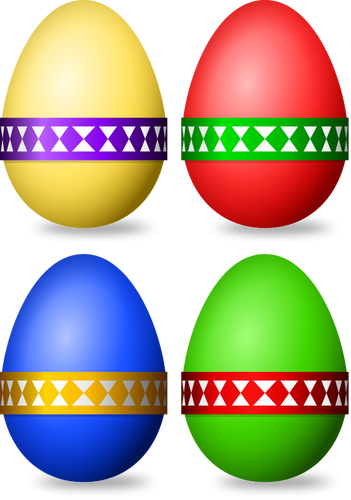 Paskalya yumurta seçimi vektör görüntü dekore edilmiş
