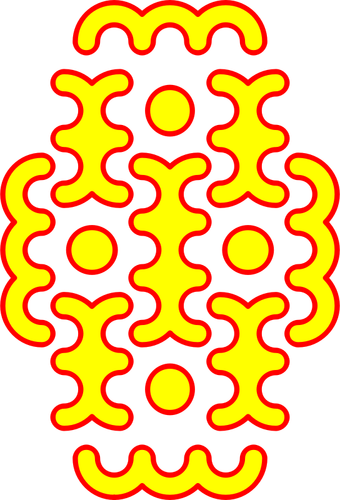 Image clipart vectoriel du motif courbes rouge et jaune