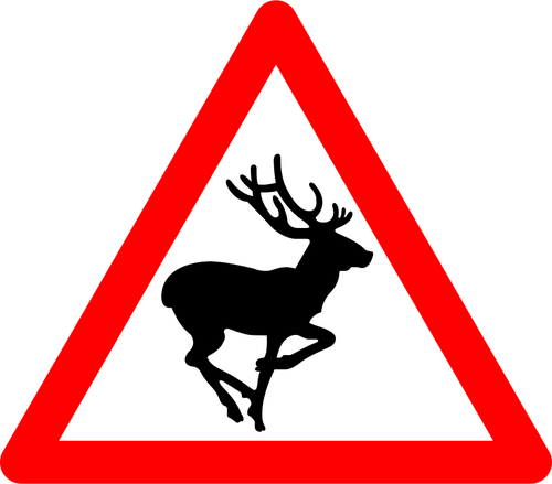 Vektör görüntü uyarı yol işareti geçiş geyik