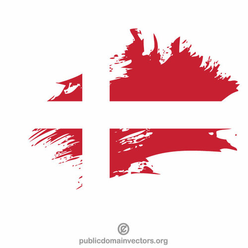Danish flag brush stroke