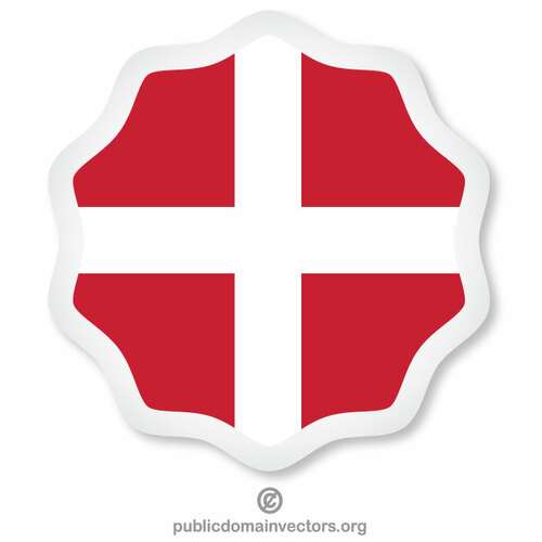 Vector de pegatina de la bandera danesa