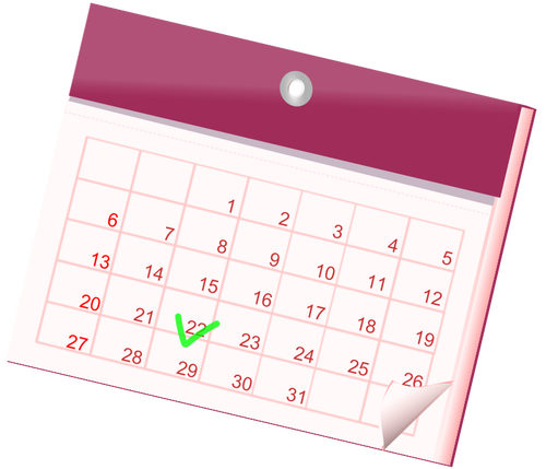 Grafika wektorowa miesiąca kalendarzowego różowy kolor ikony