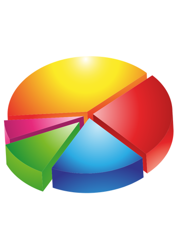 Векторное изображение 3D цветной круговой диаграммы сборочному