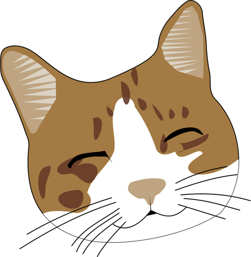 Vektorbild av leende brun katt huvud