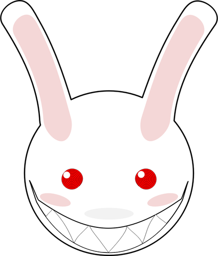 Vector illustraties van gekke konijn glimlach