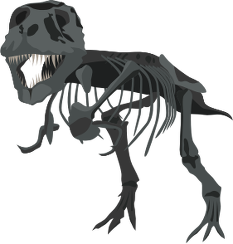 Тиранозавр Рекс скелет векторное изображение