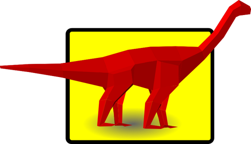 Image vectorielle diplodocus rouge
