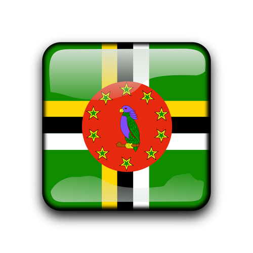 Dominika vlajka vektorový tlačítko