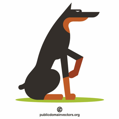 Caricature de race de chien de Dobermann
