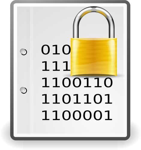 Encrypted document yellow sign vector clip art