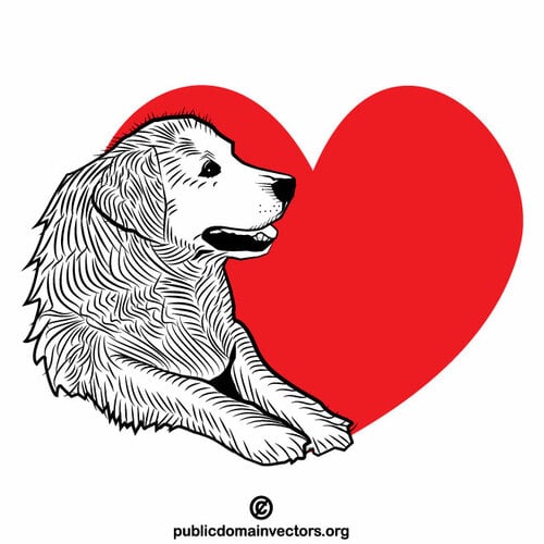 Graphiques vectoriels de chien amour