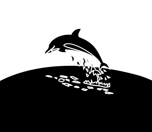 Векторный рисунок Дайвинг дельфина