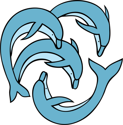 Дельфины векторные иконки