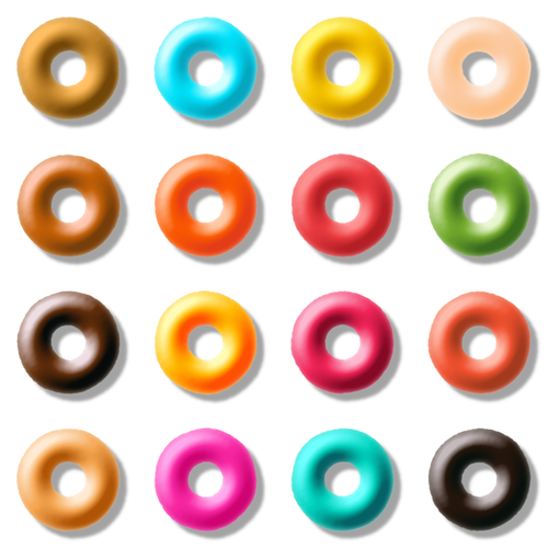 Conjunto de donut colorido
