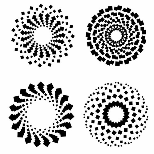 Kruhové čtvercové vzory