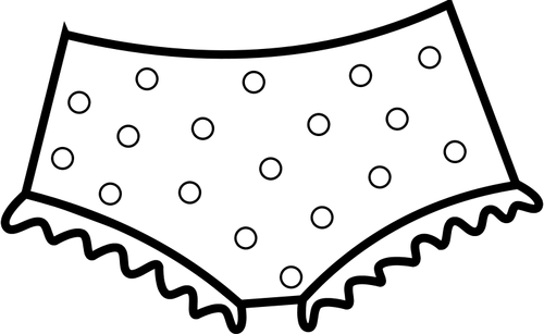 Černá a bílá tečkované kalhotky vektorový obrázek