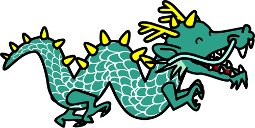 Green dragon cartoon stijl