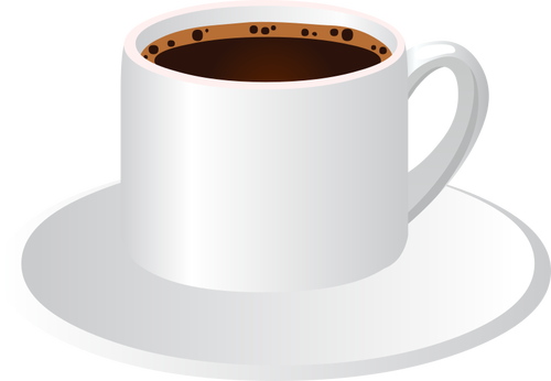 Vector clip art of coffee cup with a saucer