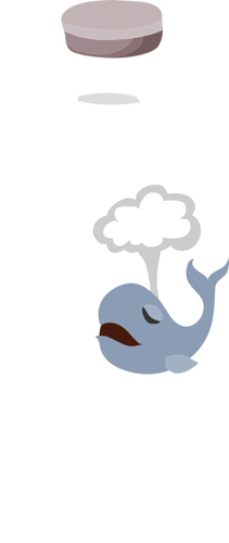 Obrázek modré velryby na láhev
