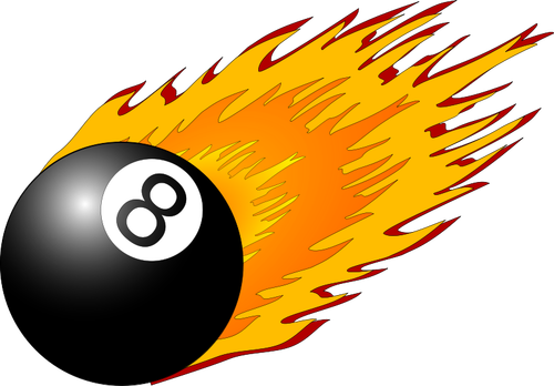 Снукер мяч с пламени вектор