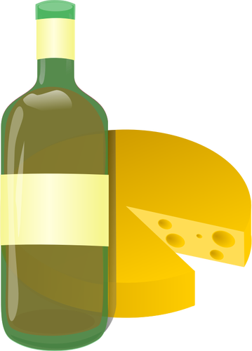 Brancos gráficos de vetor de ícone de vinho e queijo