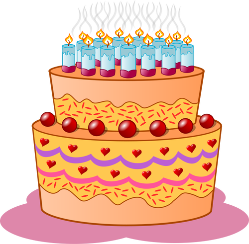 Immagine di compleanno torta vettoriale clip art