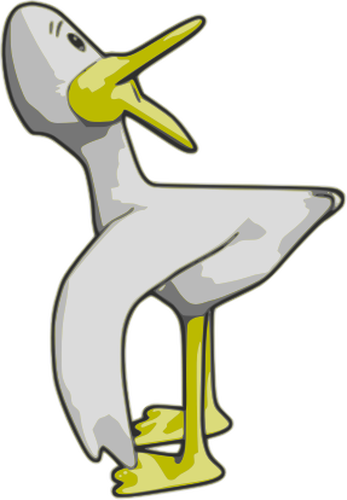 Grey duck cartoon illustration