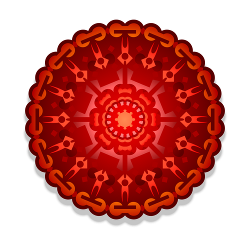 Röd rund mönster dekoration vektorbild