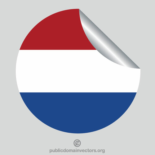 Etiqueta holandesa da casca da bandeira
