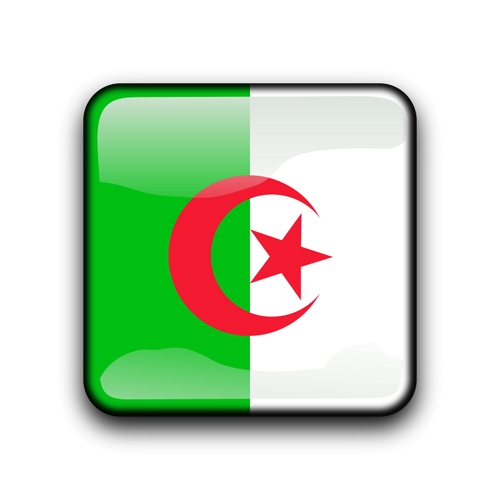 Bendera Aljazair mengkilap vektor