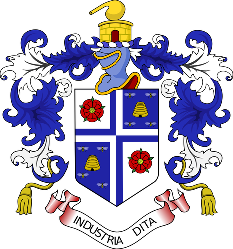 Vector image of coat of arms of industria dita
