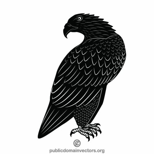 Eagle svartvita ClipArt