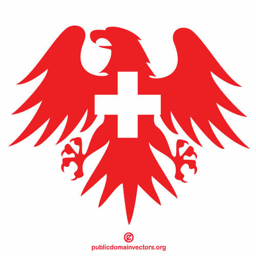 Bandiera svizzera aquila araldica