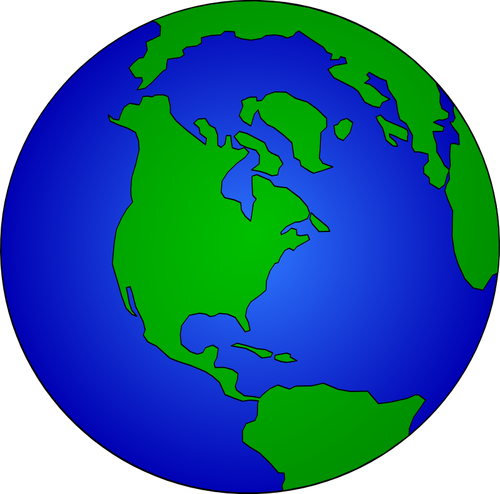 Blue and green globe