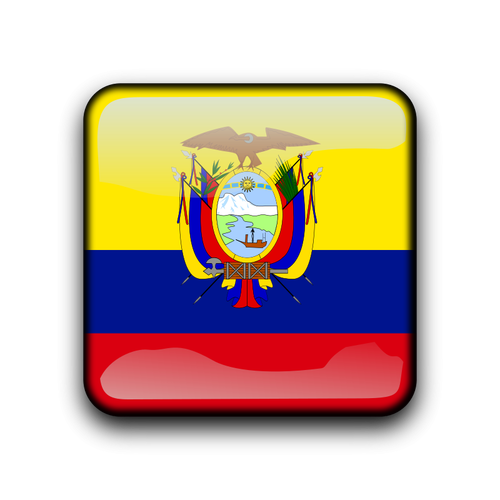 Ekvádor vlajka vektorový tlačítko