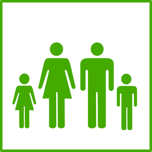 Зеленый значок семьи