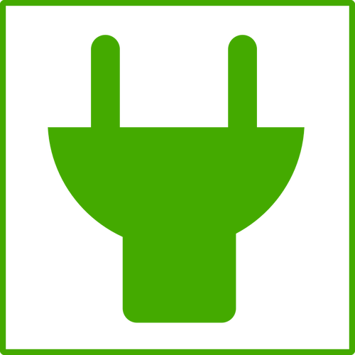 Imágenes Prediseñadas Vector de eco verde enchufe icono con borde fino