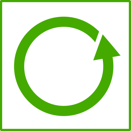 向量剪贴画的生态绿色回收站图标与细边框