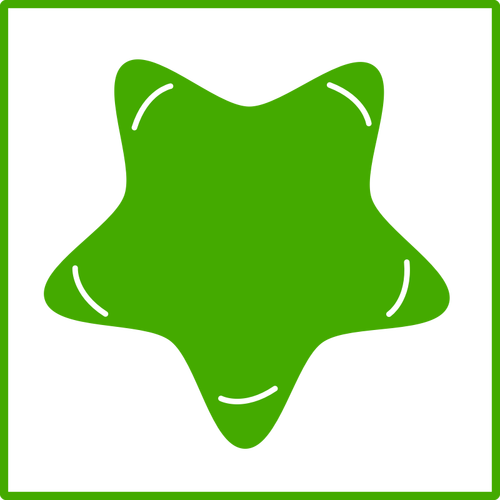 Векторная иллюстрация эко зеленый значок звезды с тонкой границей