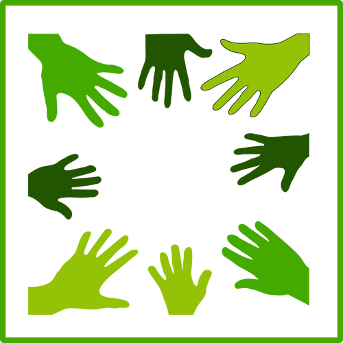 Ícone de vetor de solidariedade verde Eco