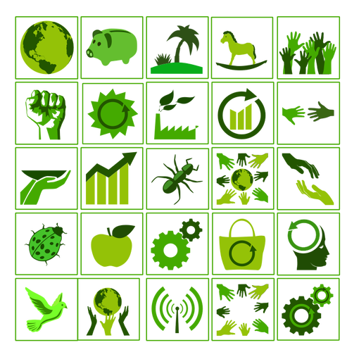 Eco icon set vector