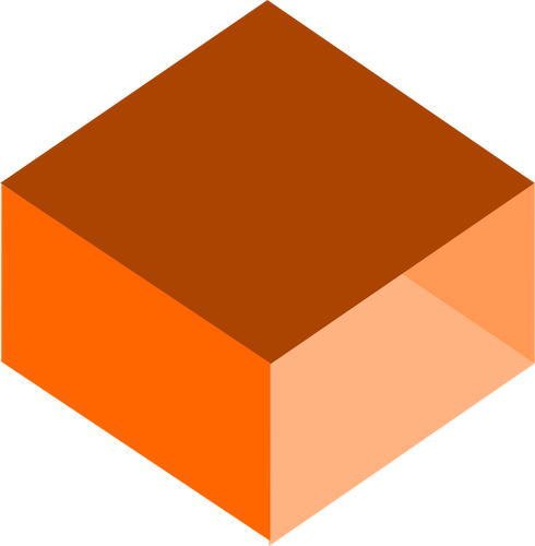 Dessin vectoriel de la boîte orange 3D