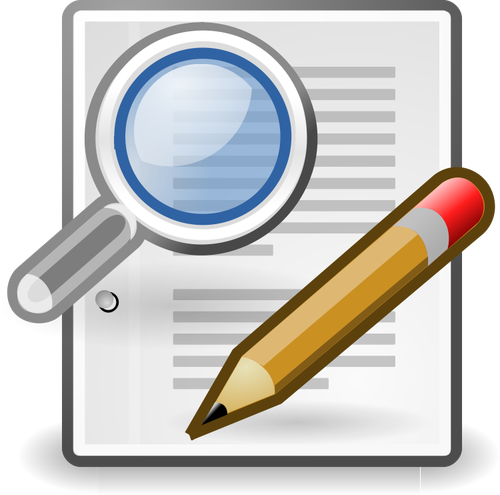 Vector clip art of search and write icon