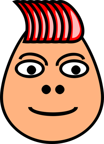 Immagine vettoriale del ragazzo rosso taglio di capelli irti