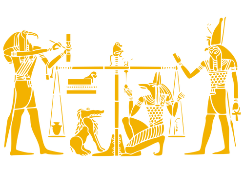 Żółty sztuki starożytnej egipskiej